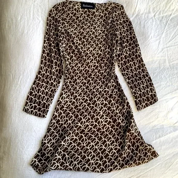 Realisation Par Brown and Cream Mini Dress - Picture 6 of 11